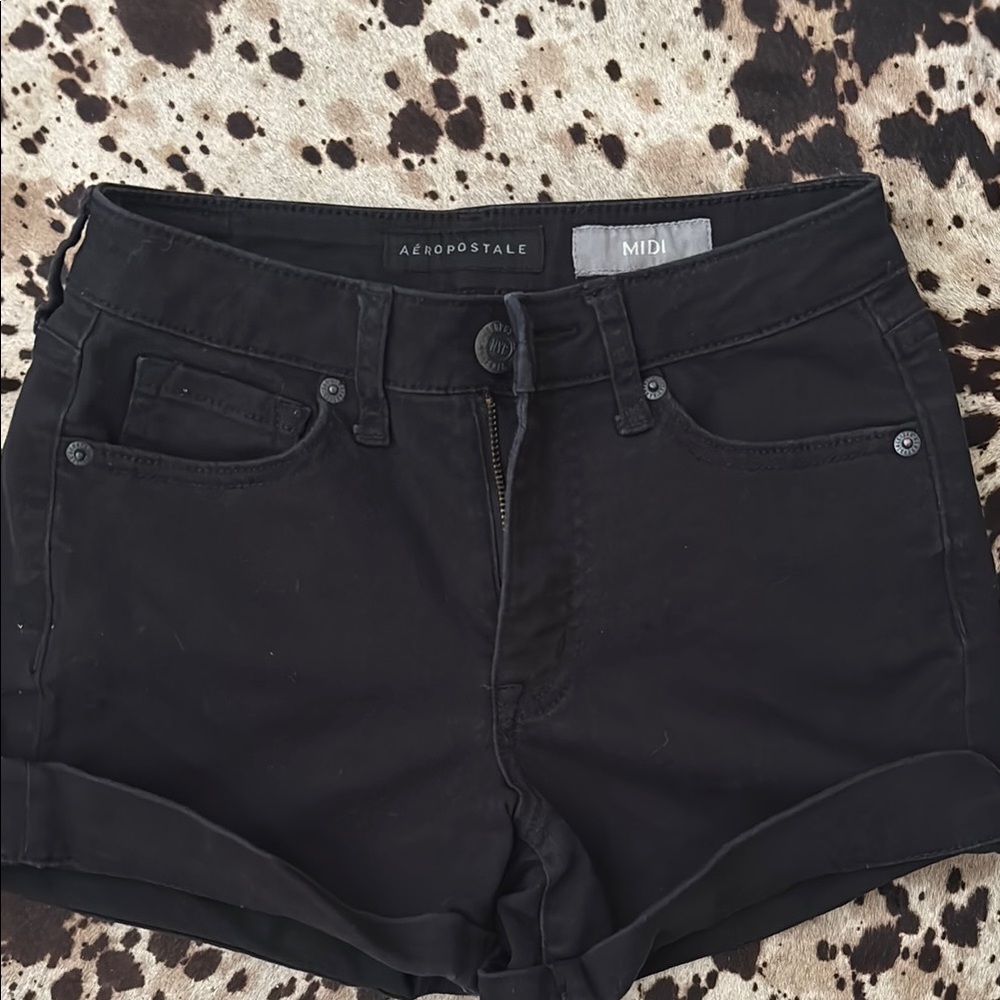 Aeropostale Women's Black Denim Shorts